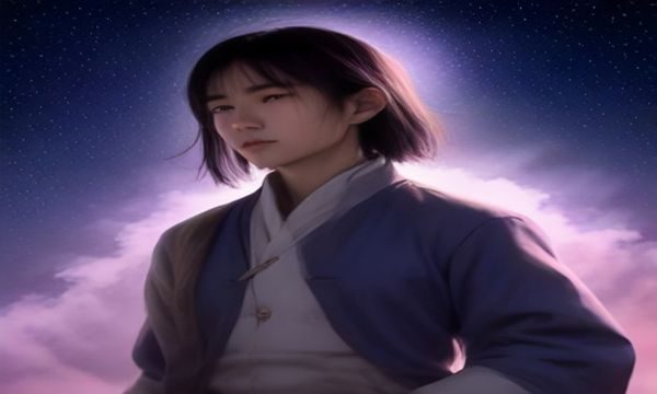 原千岁角色首映视觉图——月光下的原千岁侧脸特写，神情温柔而深邃